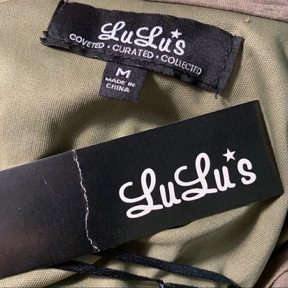 NWT Lulu’s Olive Green Sundress Sz M - Picture 5 of 7